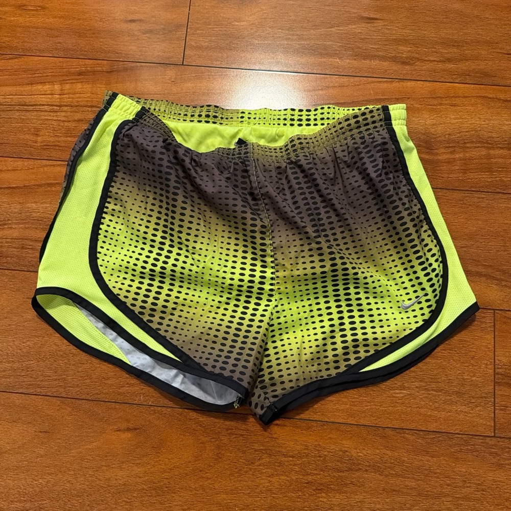 Nike Women's Dotted Athletic Shorts - Black and Yellow